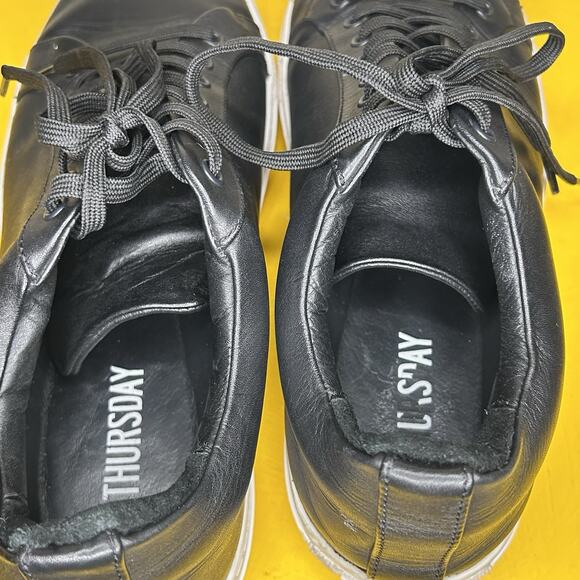 Thursday Premier Everyday Shoes Men's 12 Black White Leather Low Top Sneakers - Picture 13 of 14